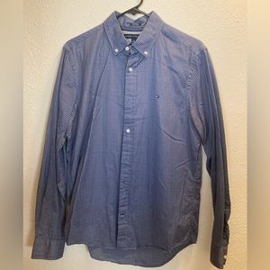 Tommy Hilfiger Maroon Blue Tiny Checks LS Shirt SMALL